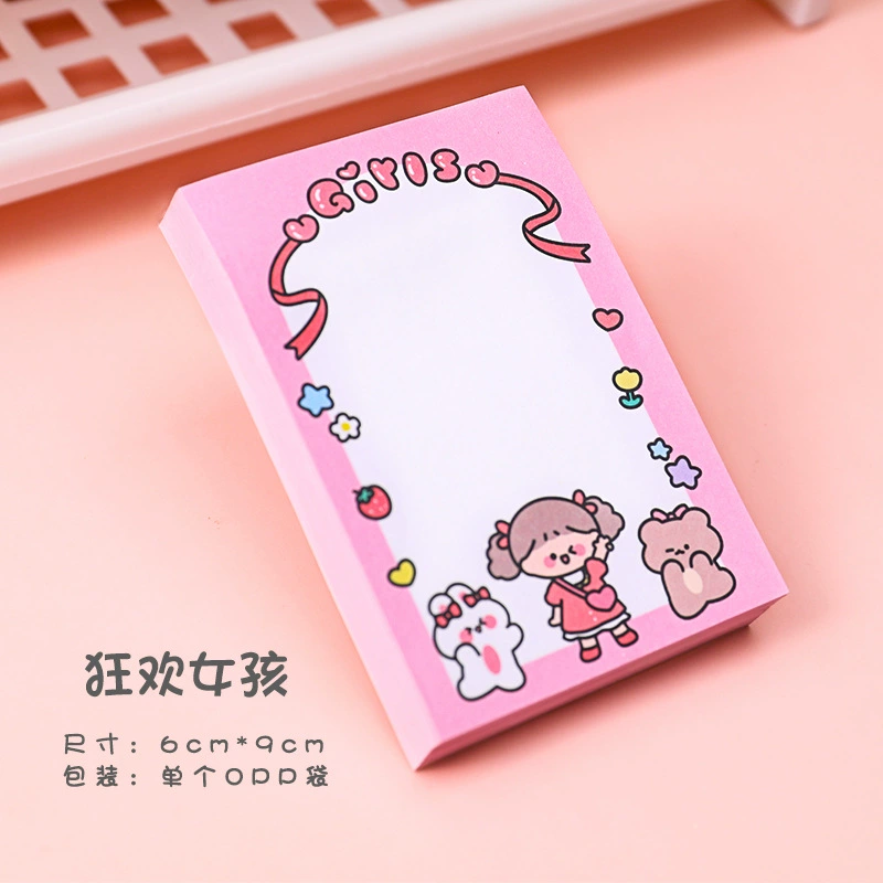 Девушка из мультфильма «Дуду» удобна для вдохновения в S Girls' Heart Memo Note Note N раз, чтобы разместить еду на вынос и подписать бумагу
