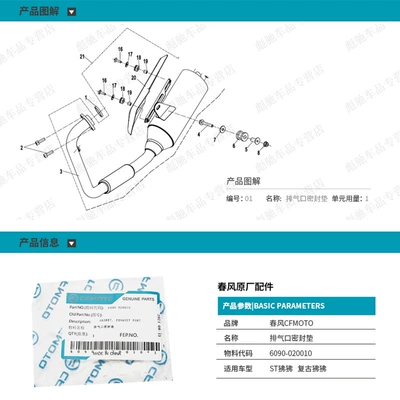 Sealing Gasket Sealing Ring, Motorcycle exhaust pipe