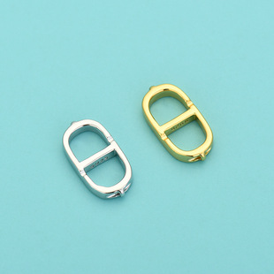 S925 Sterling Silver Pig Nose 8-Character Japanese Buckle Cd Double Hole Buckle DIY Beaded Pearl Necklace Bracelet Connector Accessories