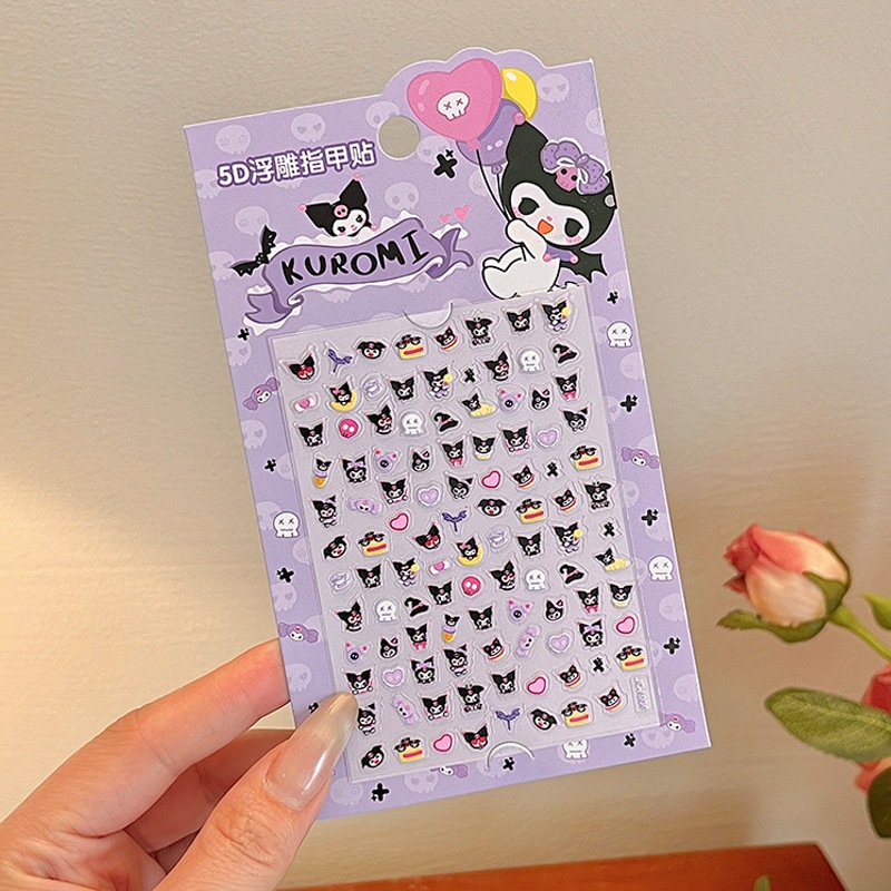 Niños Kulomi dibujos animados bebés usar uñas niñas lindas manicure parches de uñas impermeables para usar