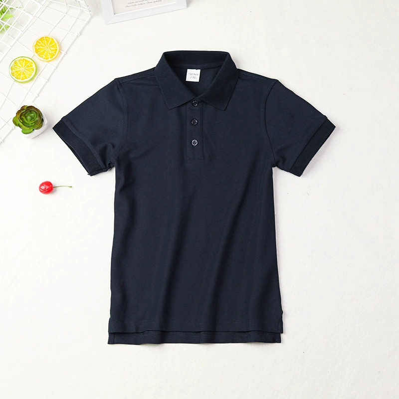 Детская футболка, голубой и белый polo, летняя форма для учащихся, с коротким рукавом