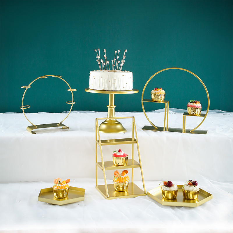 Decoración de postre europea estante de exhibición de decoración de boda props estante de pastel de té de la tarde estante de refrigerio de té estante de descanso de té image 4