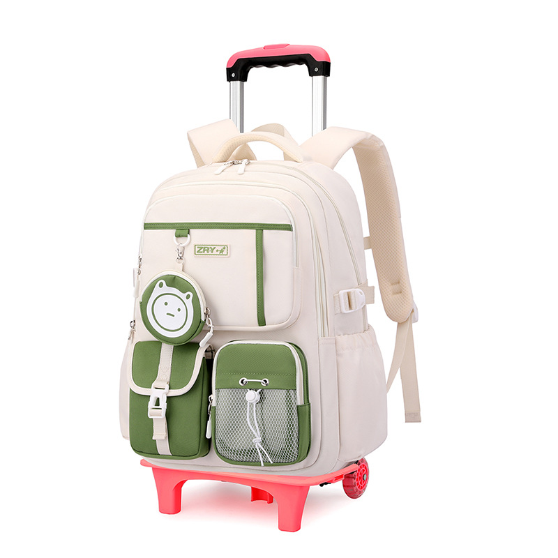 Nueva mochila de tirón para estudiantes de escuela primaria niñas 3 - 6 grados estudiantes de gran capacidad de moda mochila de tirón para estudiantes ligeros