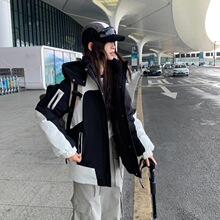 2026年新款女冬短款户外韩版宽松工装棉衣冲锋衣棉服加厚洋气外套
