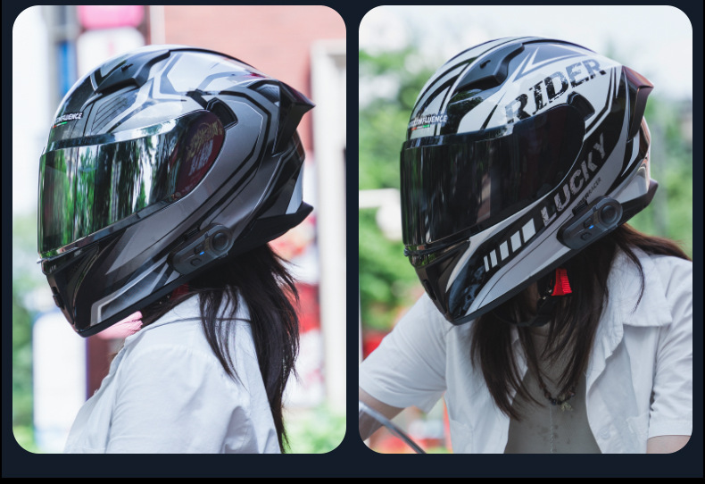 3C Certified Motorcycle Helmets for Men and Women in Summer Retro Motorcycle Cute Full-Face Helmets for Couples Cat Ear Safety Helmets