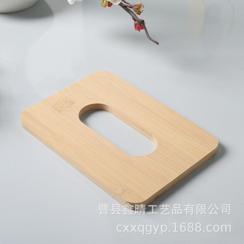 Caja de pañuelos de estilo nórdico simple cubierta de madera caja de pañuelos de madera cubierta de bambú publicidad creativa caja de servilleta de plástico cubierta de madera