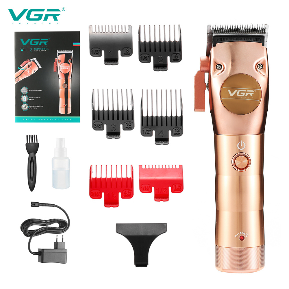 Cortapelos eléctrico totalmente metálico recargable de cabeza plana para recortar y afeitar el cabello._voghion.com