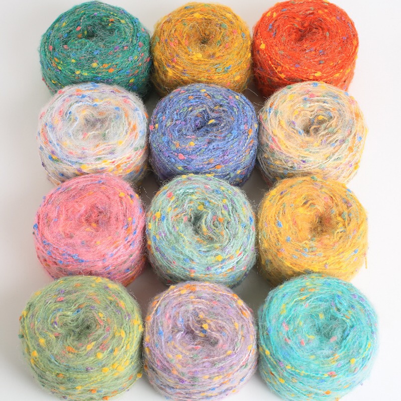 Wholesale Specialty Thread for Homemade Bags, Weaving Beanies, Handmade DIY Mixed Thread for Rainbow Candy Bean Scarves and Doll Threads