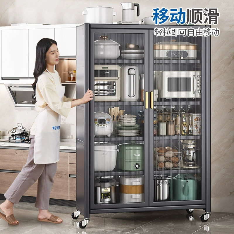 Кухонная подставка для открывания двери миска буфет шкафчик шкафчик пол многоуровневый бытовой шкаф для хранения микроволновки