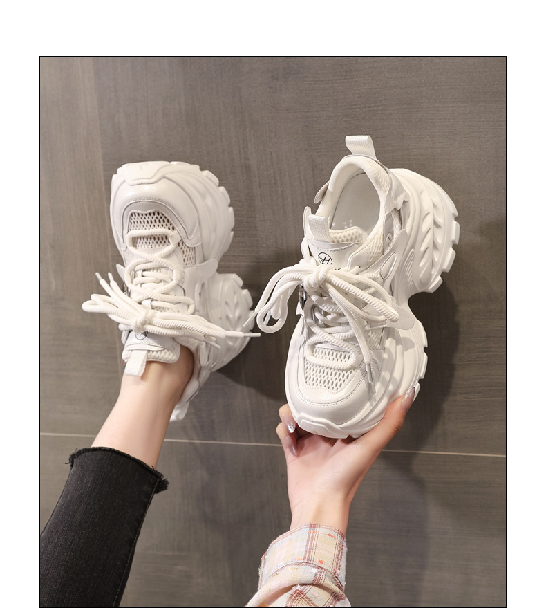 Giày sneaker nữ chunky đế dày tăng chiều cao, lưới thoáng khí, đa năng — màu sắc chi tiết 14