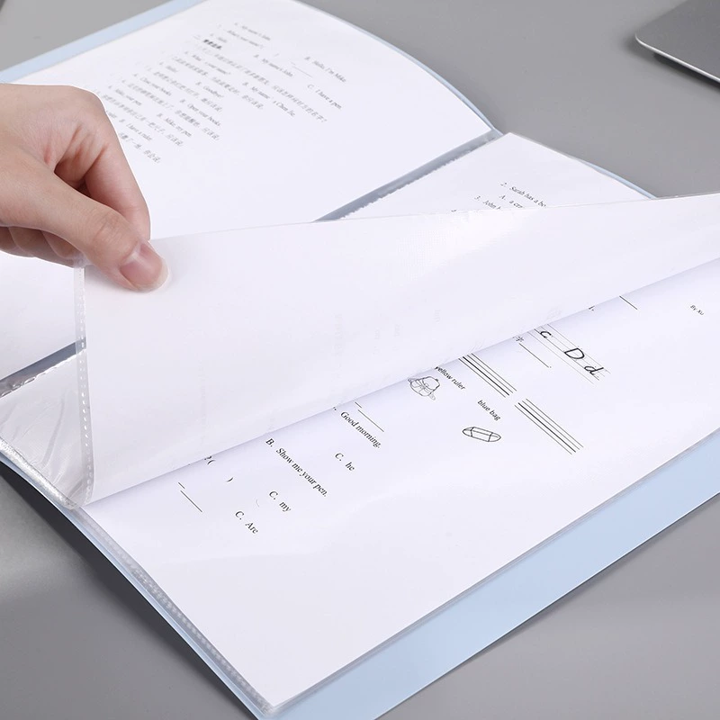 Morandi A4 data storage book Student test paper sort out classification pages and clips simple multi -layer office folder