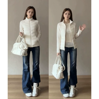 白色轻薄保暖外套女2026新款秋冬季冲锋衣内胆修身短款排骨羽绒服