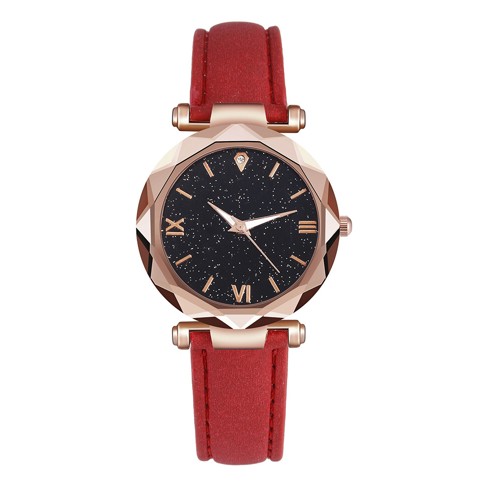 Roman Digital New Starry Sky Fashion Matte Belt Women's Watch_voghion.com