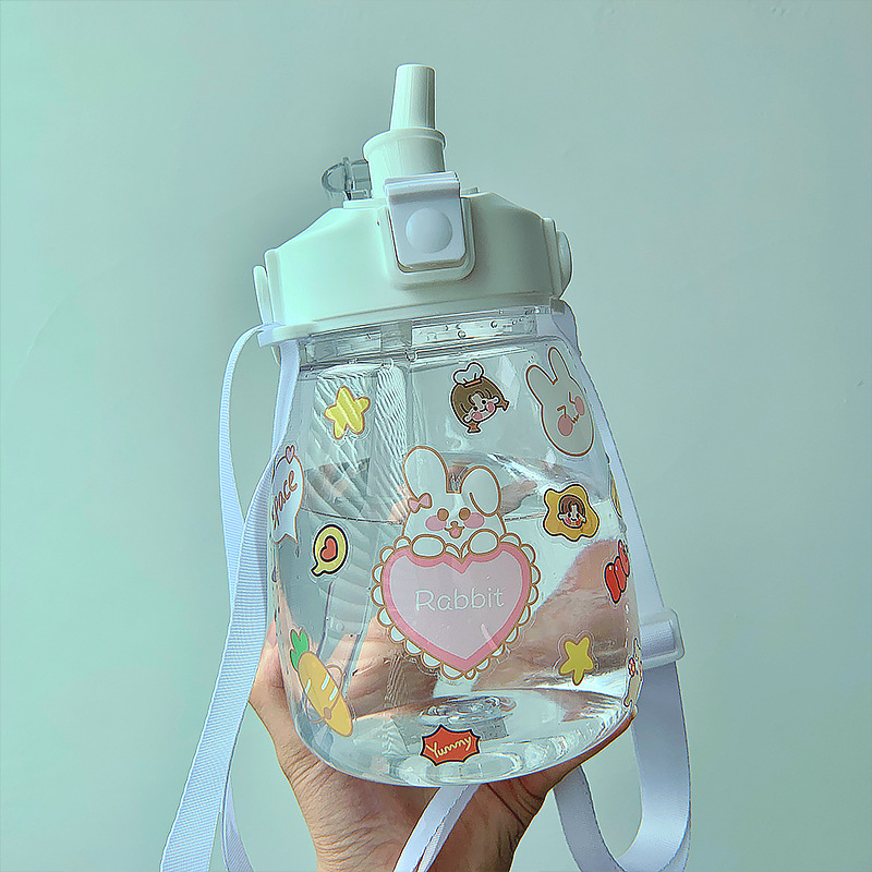 Cute Cartoon Anminal Pattern Large-capacity Straw Portable Water Cup display picture 11