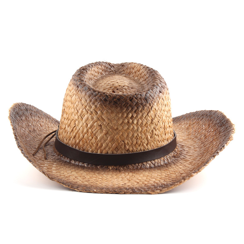 Amazon eBay transfronterizo europeo y americano sombrero de jazz occidental curling gran borde Lafite paja sombrero de fábrica al por mayor