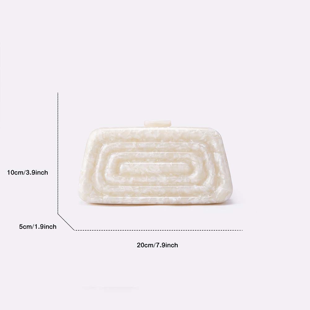 Elegant Acrylic Clutch Bag – Vintage-Inspired Evening Handbag With Chain Strap, Magnetic Closure & Phone Pocket_voghion.com