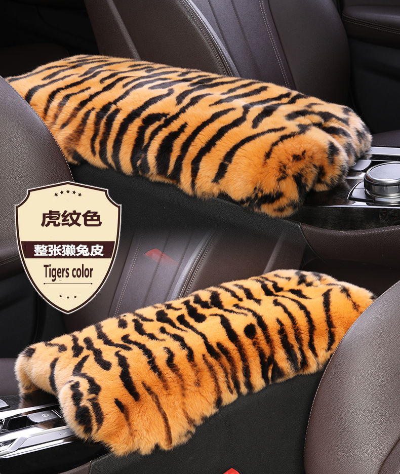 Rex Rabbit Fur Car Armrest Box Pad Winter New Style Universal