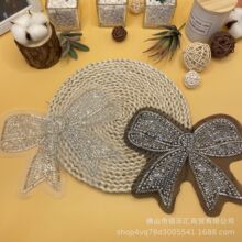 珍珠亮片蝴蝶结机器刺绣欧根纱钉珠衣服装饰品公仔牛仔裤厂家现货