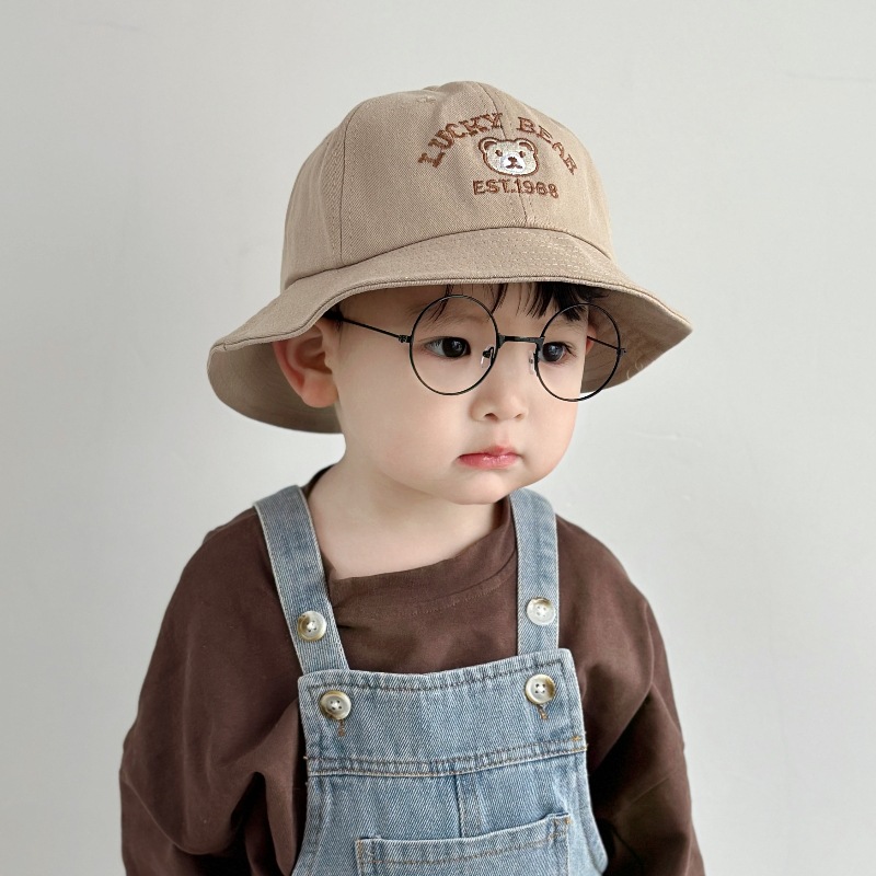 1-3 Sombreros para bebés primavera y otoño delgados bebés primavera pescador sombrero sombrero de protección solar sombrero de cuenca osos