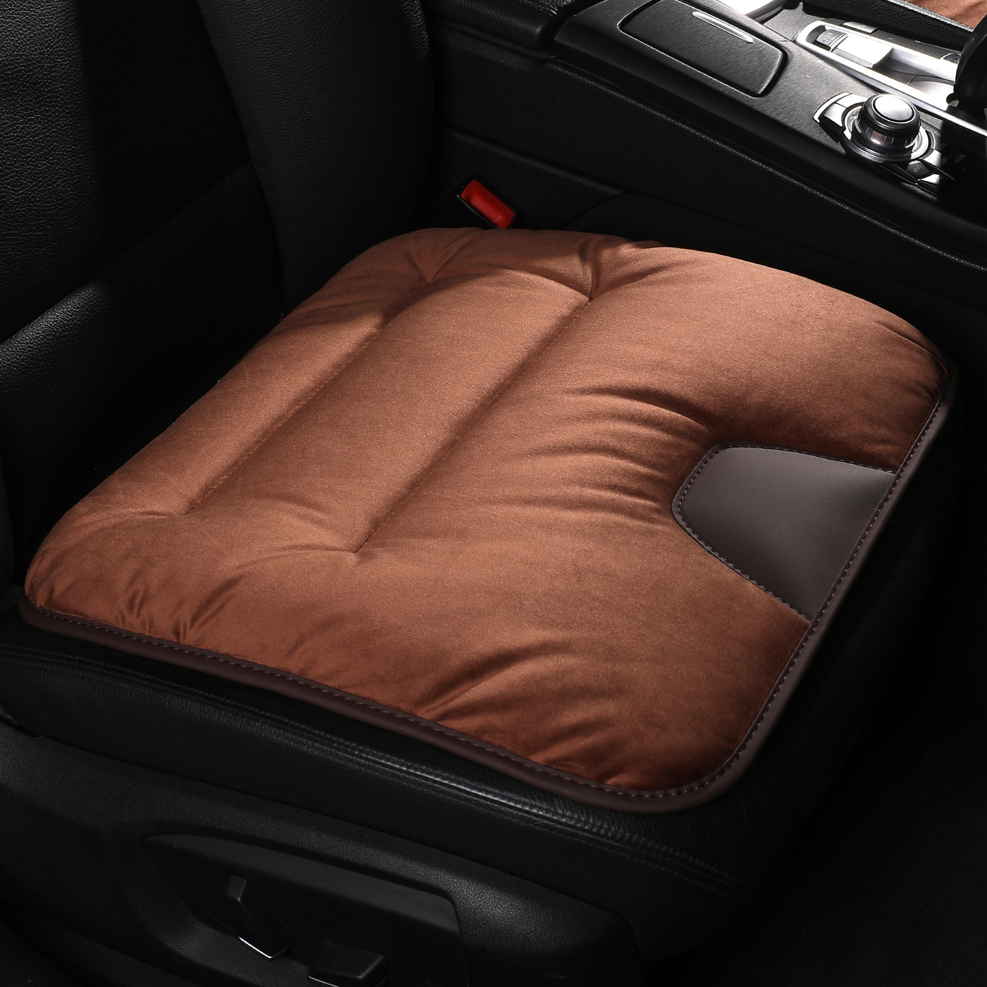 Qìchē Car Seat Cushion Winter Plush Main Driver Seat (Seat cushion, seat cover) - square-cushion-1pc-coffee-color-universal