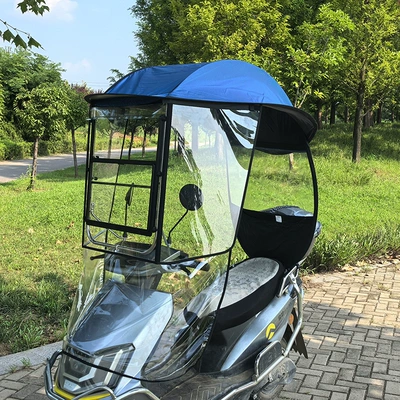 window windscreen, sun umbrella, Elektromobil üçün ön şüşə çətiri (günlük) - sliding-window-half-cover-model-blue-suitable-for-vehicles-with-rearview-mirrors