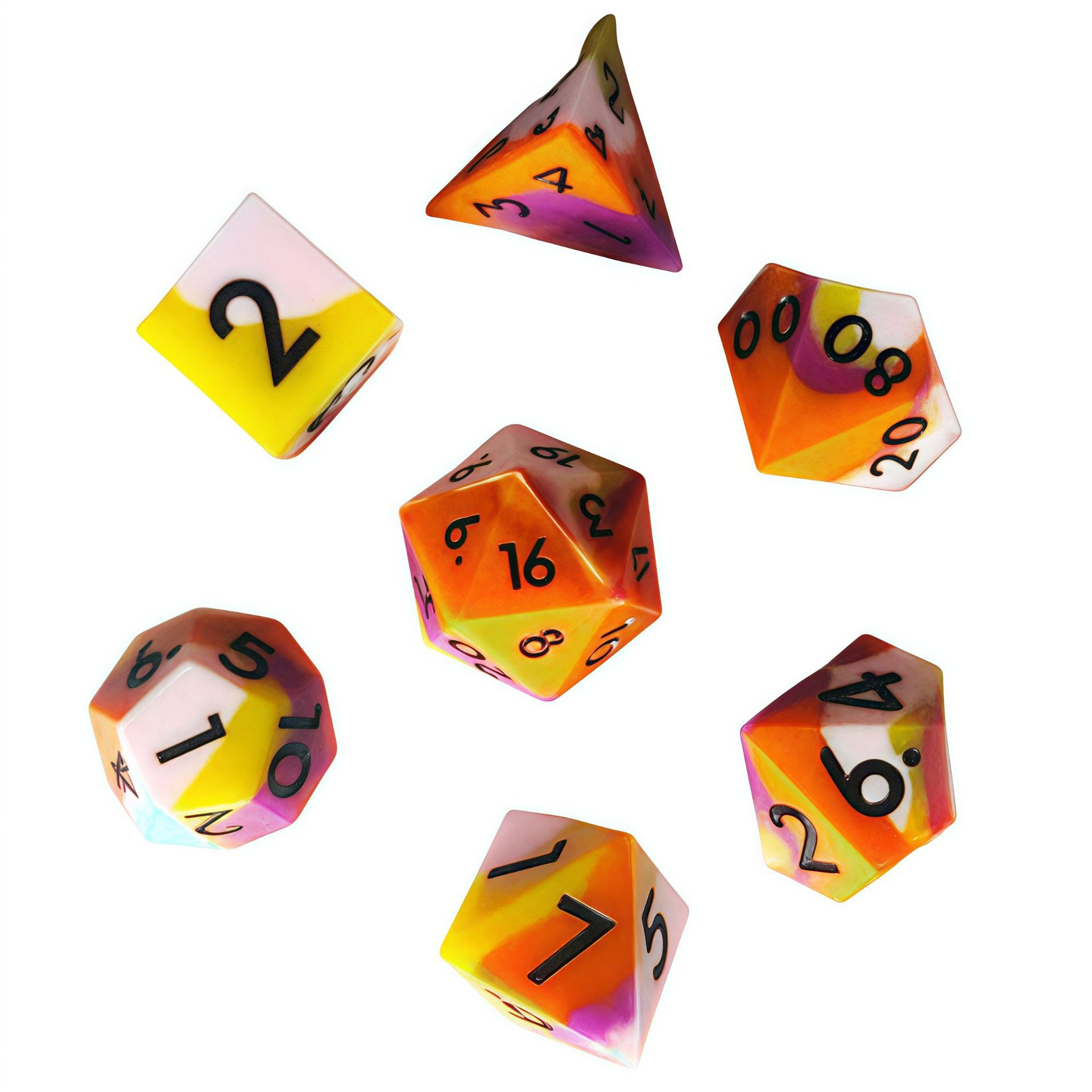 분홍색 노란색 주황색-검정색 문자