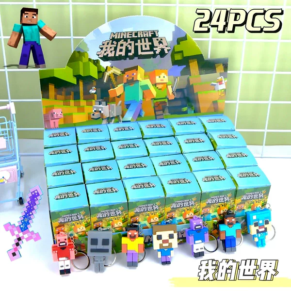 Mc Minecraft Doll Pendant Blind Box Steve Keychain School Bag Pendant Children's Holiday Gift Toy