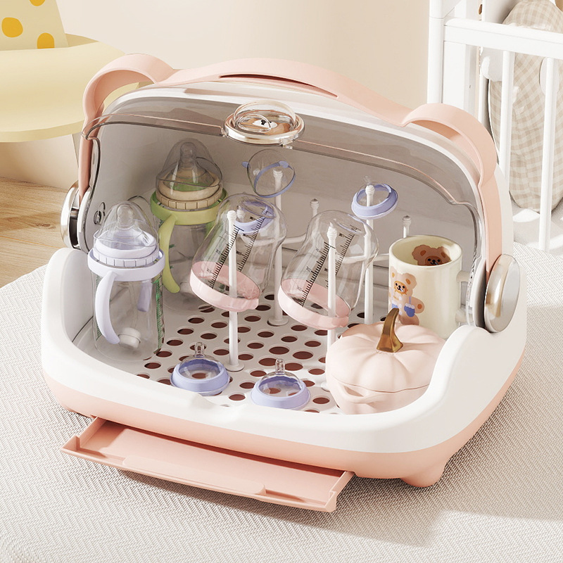 Zaokuqixiong Dust-Proof Bottle Box Baby Tableware Food Bowl Storage Box Household Satchel Tray Cup Drain