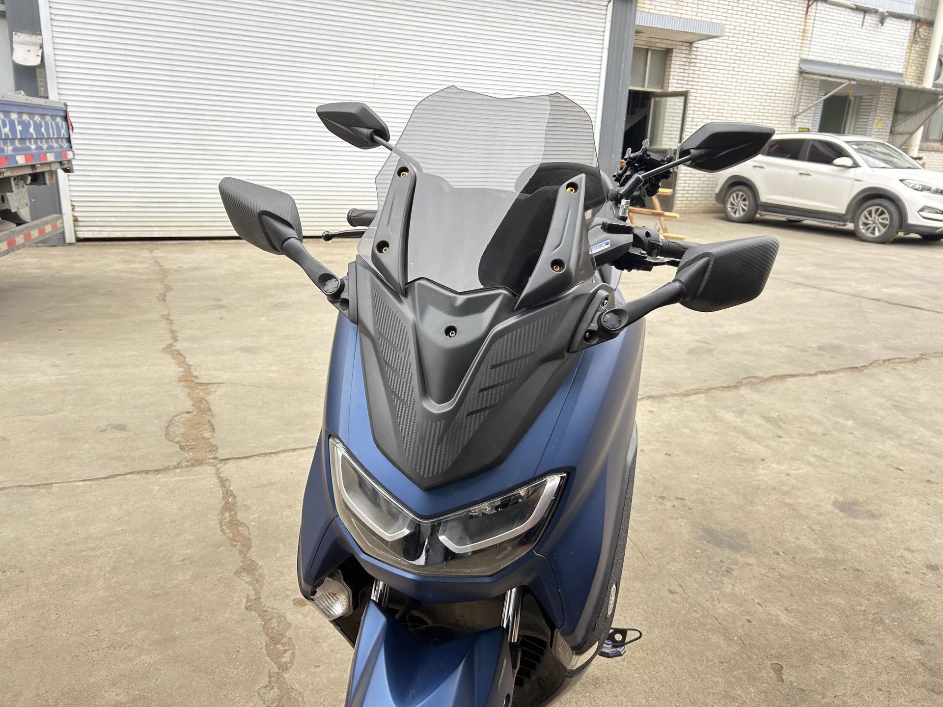 Suitable for Yamaha Nmax155 Modified Front Face Heightening Windshield Set, Front Windscreen Made of Abs Material
