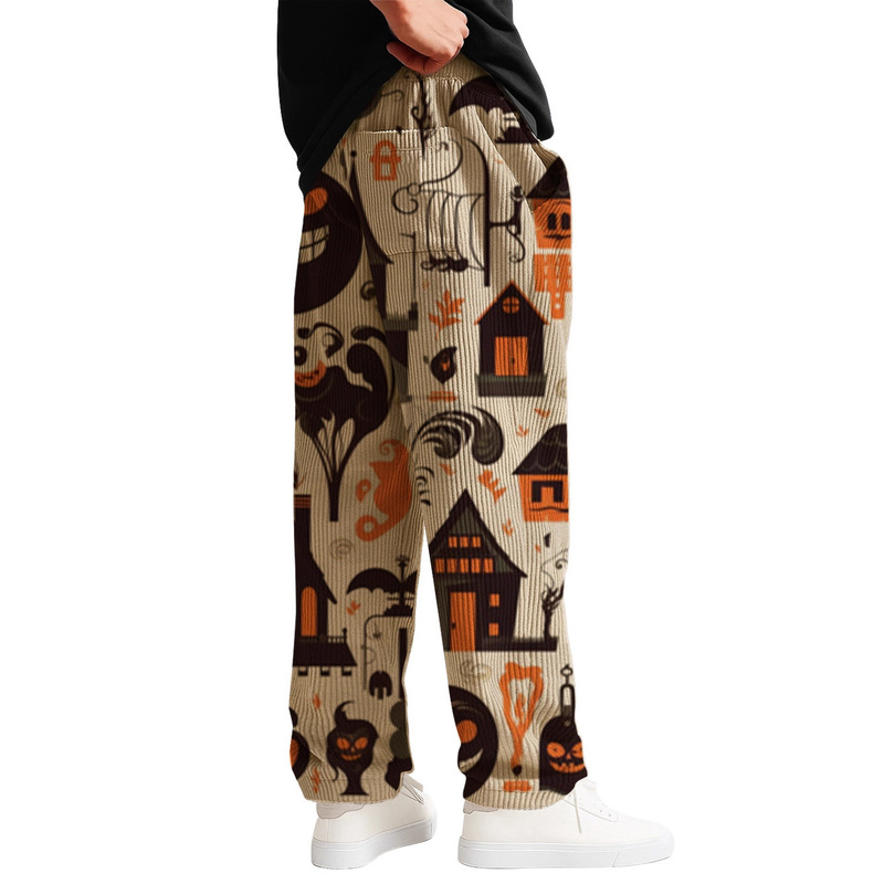 Cross-Border Amazon 2025 New Halloween Printed Loose Stripesd Casual Pants American Hip-Hop Sports Street Style