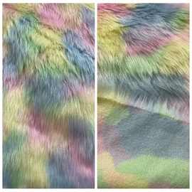 人造毛皮布料仿狐狸毛迷彩皮草服装时装披肩面料马甲玩具毛领毛球
