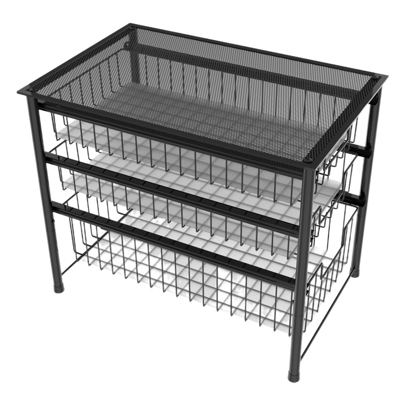 Rack de almacenamiento de piso de estilo nórdico transfronterizo hogar sala de estar multi-capa móvil deslizante cajón cesta de almacenamiento fábrica en stock
