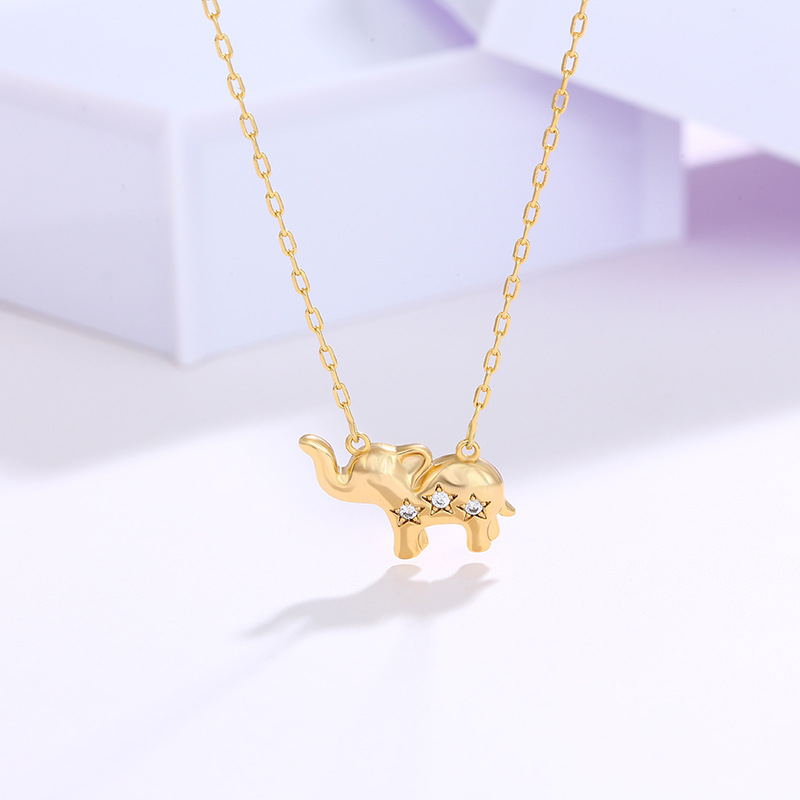 Xuping Collar de aleación de elefante pequeño para mujer, nicho coreano y japonés, cadena de clavícula de animal lindo de alta gama transfronteriza, joyería al por mayor