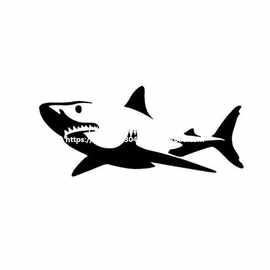 汽车反光贴纸图片大白鲨鱼车身拉花个性炫酷卡通趣味鱼类贴