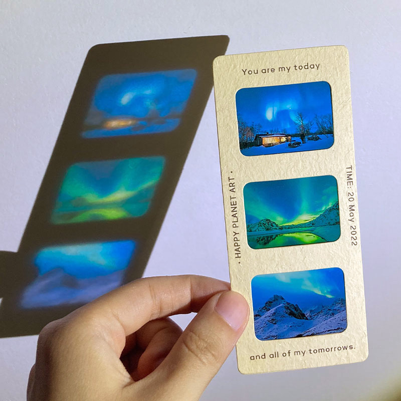 Sanlian pet semi-transparent light and shadow reversal film postcard…