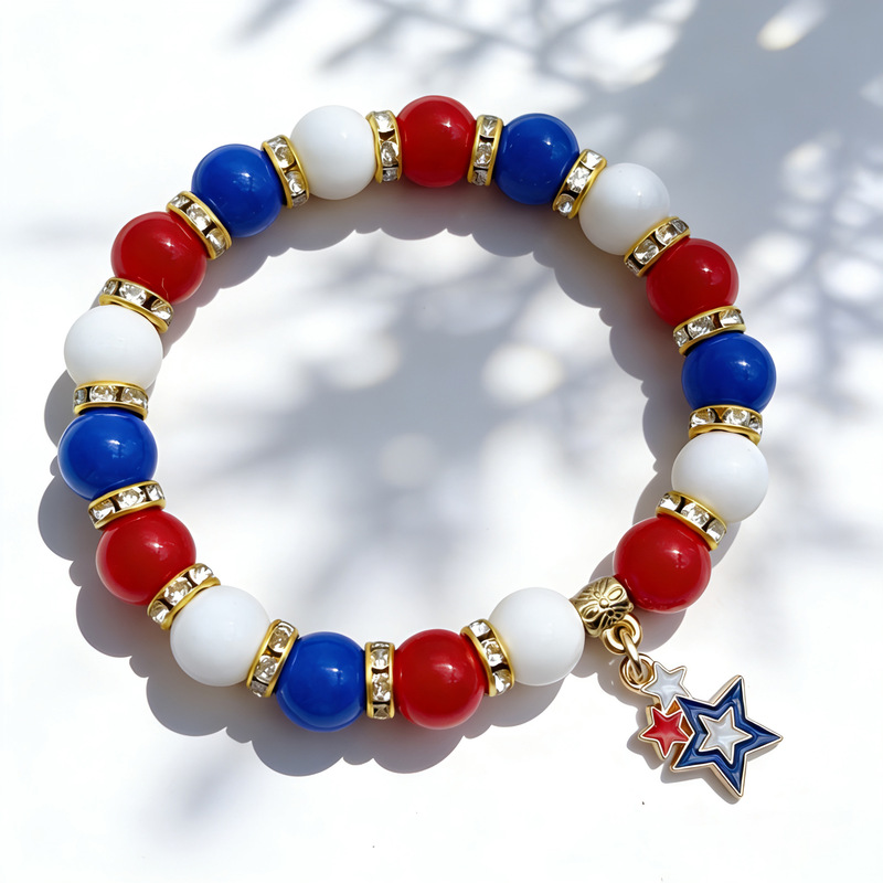 Amazon's Best-Selling Independence Day Themed New Fashion Versatile Beaded Bracelet in Flag Colors Jewelry Accessories Amazon's Best-Selling Independence Day Themed New Fashion Versatile Beaded Bracelet in Flag Colors Jewelry Accessories