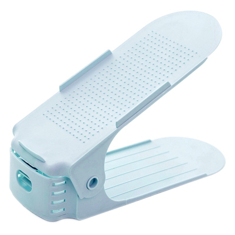 Zapatero ajustable engrosado de doble capa de plástico para el hogar de almacenamiento a prueba de polvo zapato estante de almacenamiento de zapatos fabricante de soporte de zapatos