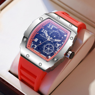 Shangmei Brand Live Cross-border Watch Men's Silicone Wine Barrel Luminous Fashion Sports Watch Wholesale