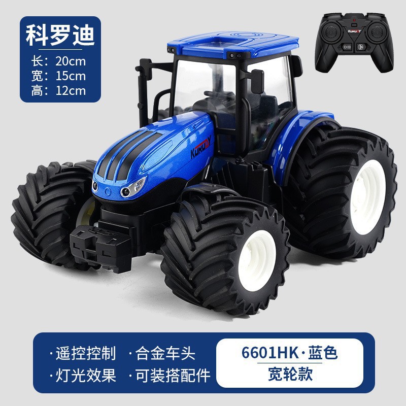Vehículo de ingeniería de granjero de juguete eléctrico transfronterizo 2,4g control remoto inalámbrico de carga de 6 canales vehículo de carga de tractor grande