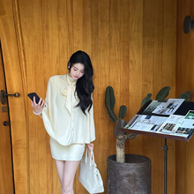 丝缎酱果 真丝/天丝 日系女友两件套无袖气质名媛包臀短裙针织裙