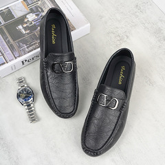 Men's Bean Bag Shoes 2022 New Autumn Casual Loafers Leather Shoes Business Slip-On Lightweight One-Time Shipping