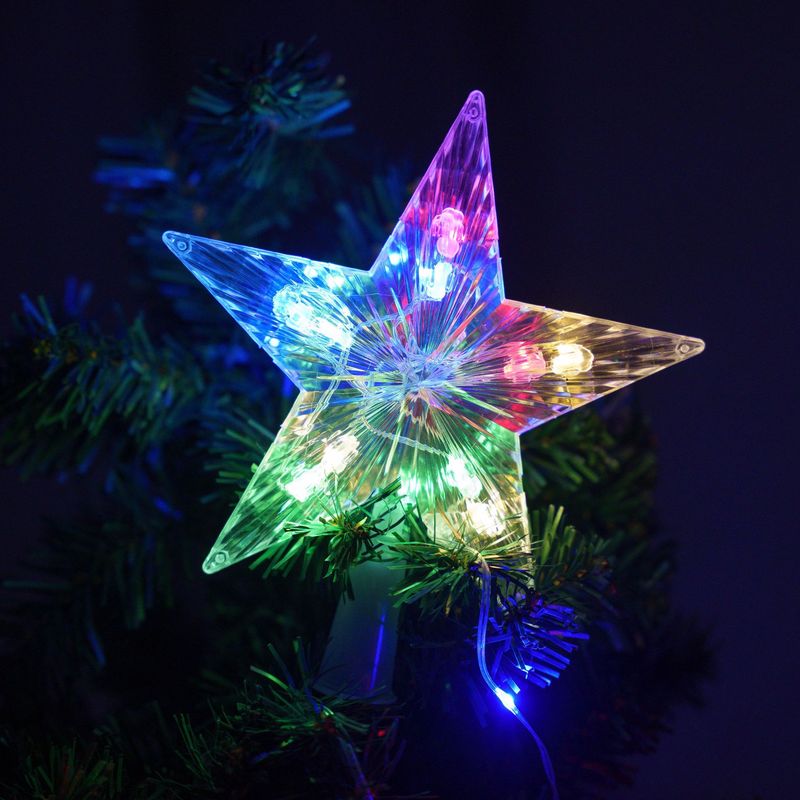 クロスボーダー LED クリスマスレザーライン五芒星滝ライトストリングホリデーデコレーションクリスマスツリートップスターランニングウォーター低電圧ライト|undefined