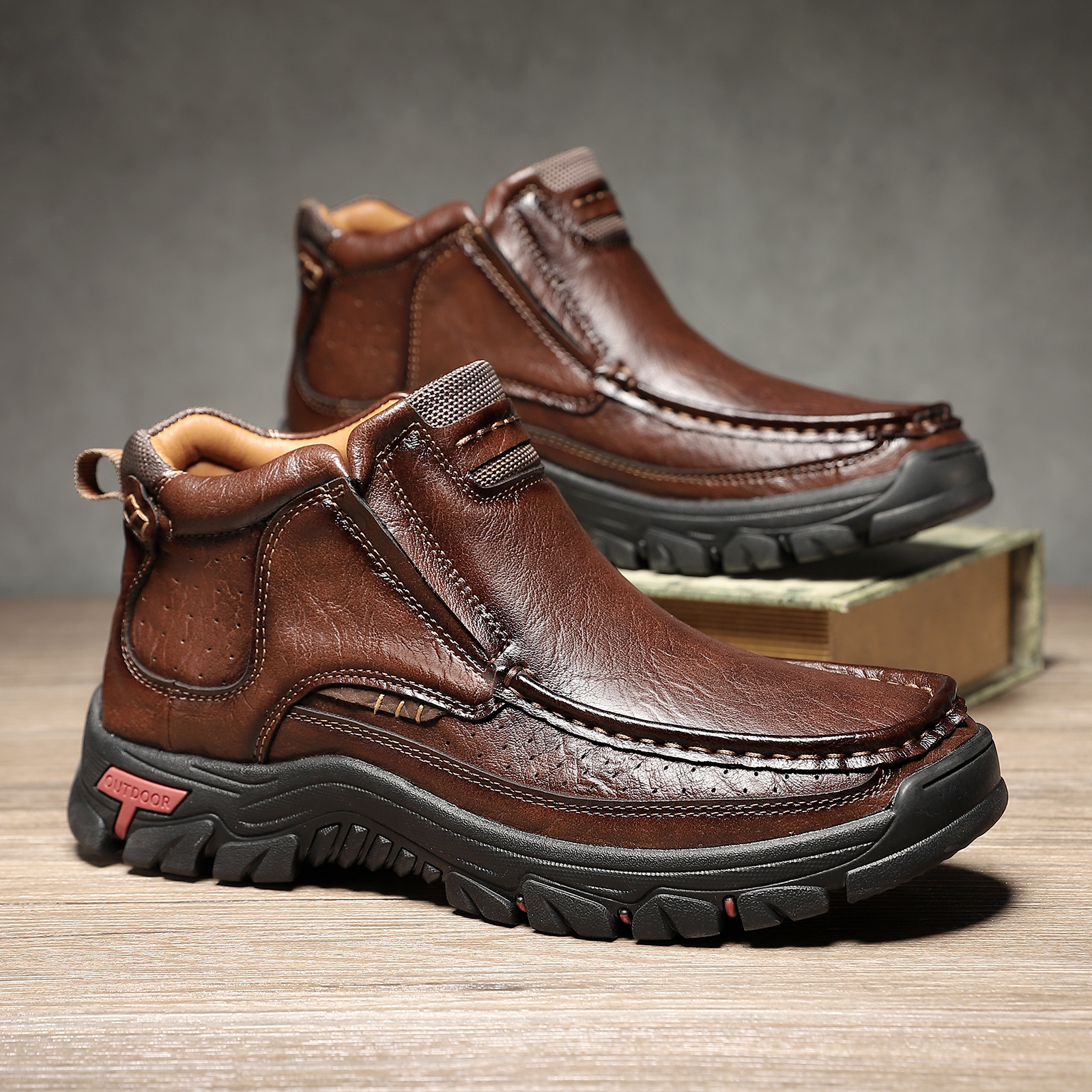 Men's Leather Dress Shoes Large Size Outdoor Casual Leather Shoes Hiking Shoes 33238_vogvips.com