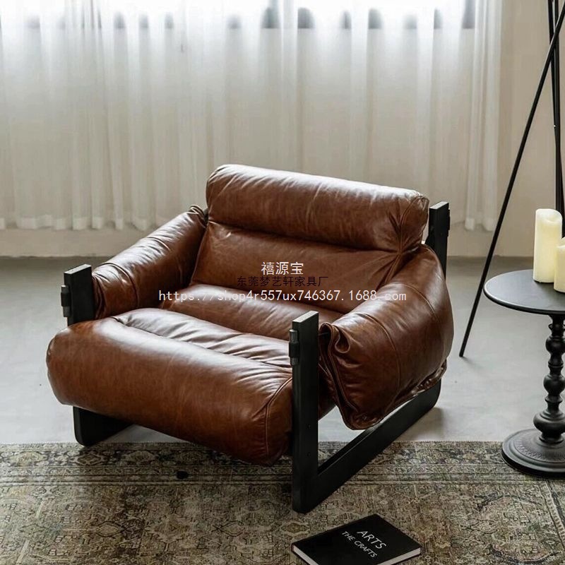 Xiyuanbao Home Accessible Luxury Designer Jersey Single Sofa Chair Living Room Retro Lazy Sofa Chair