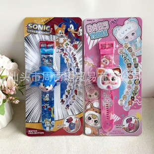 New Children's Cartoon 24-Picture Projection Flip Electronic Watch Toddler Luminous Projection Toy Recommended for Night Market Wholesale