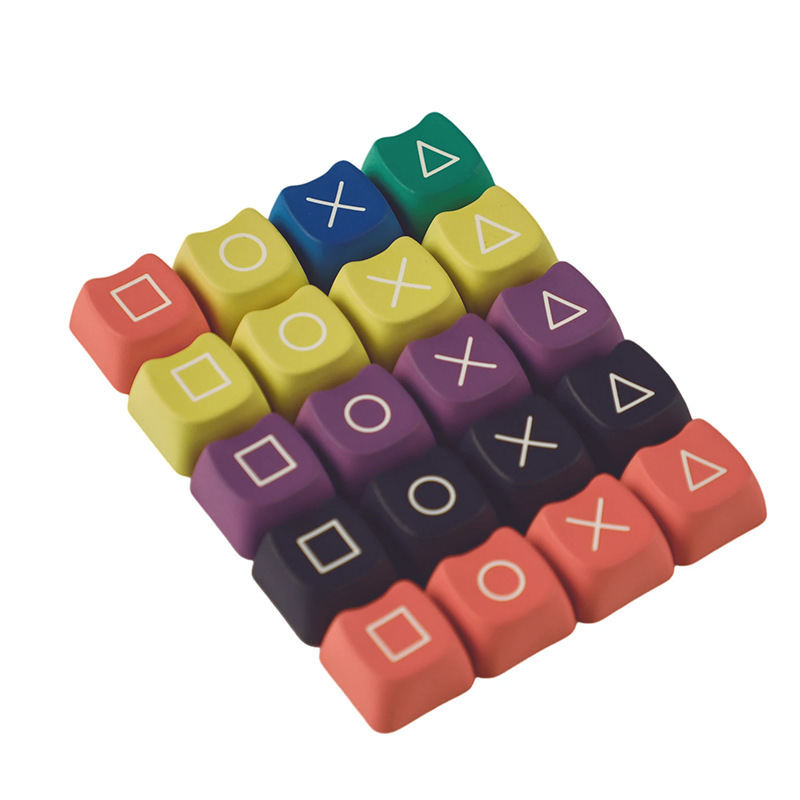 Cat head PBT personality key cap 9.7mm high cross chrysanthemum frosted surface five-sided thermal sublimation direction key cap
