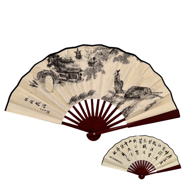 Chinese style 8-inch folding fan scenic spot best selling crafts…