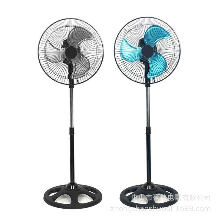 Ventilador de piso de 12 pulgadas, 110V, oscilante vertical, eléctrico, modelo superventas transfronterizo con gran flujo de aire, precio mayorista OEM de fábrica.
