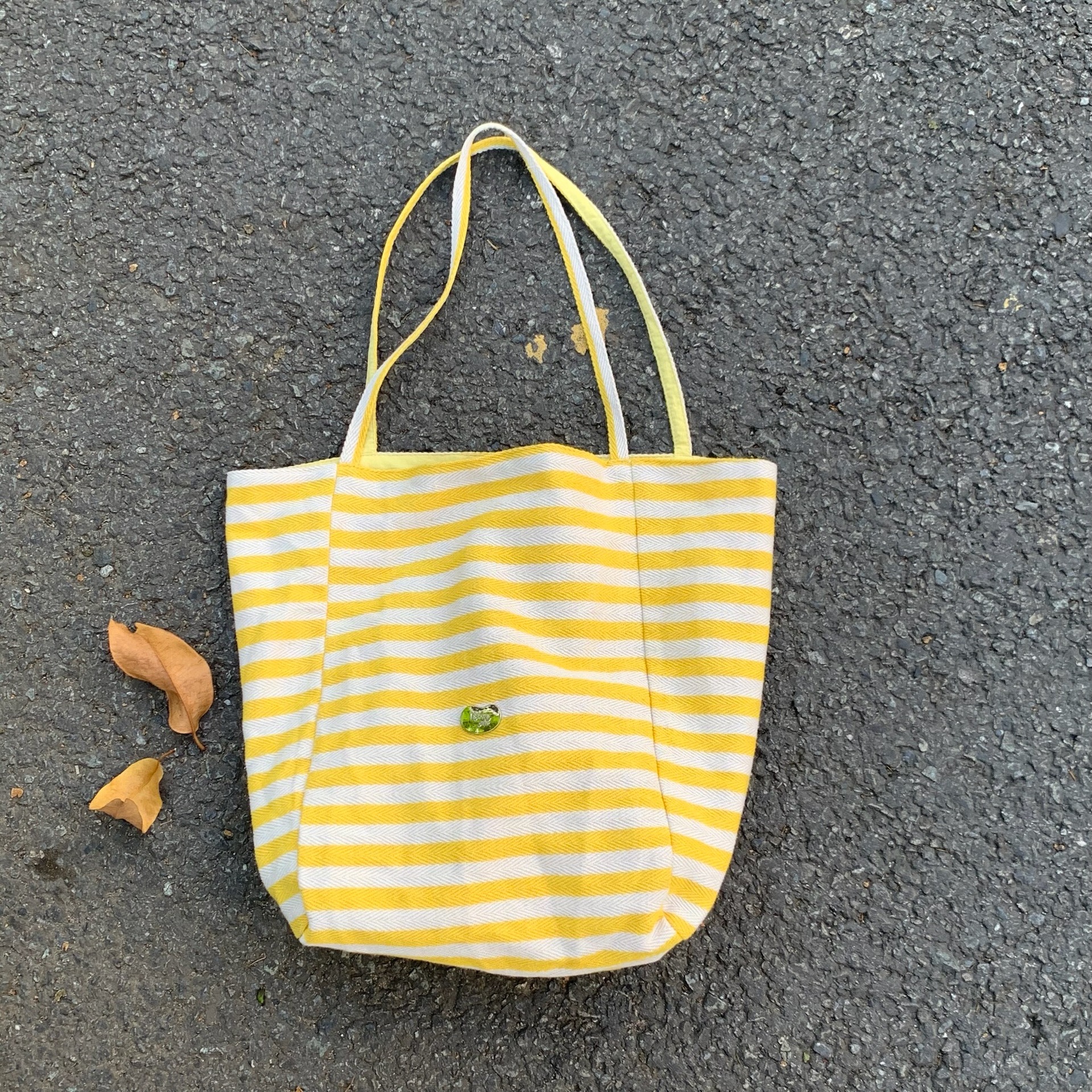 믿음 노란색 줄무늬 양면 백팩 (밝은 라벨)