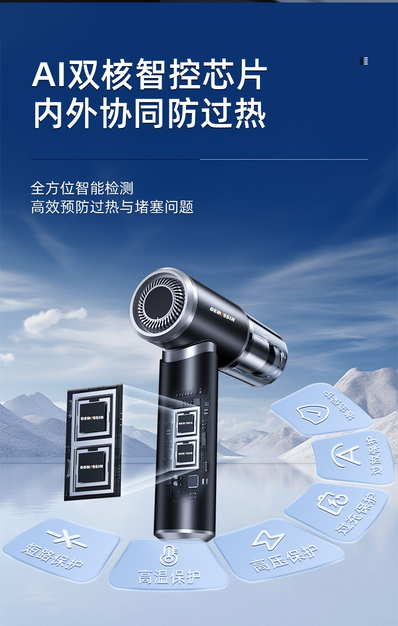 Car vacuum cleaner with powerful suction, super strong, wireless, small handheld model for use in cars and homes, dual-purpose, high-power